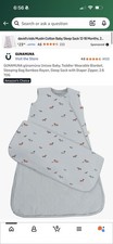 gunamuna Baby Sleeping Bag 18-24 Months Light Blue Dog Print Bamboo Rayon