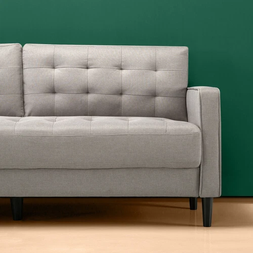 Zinus Mid-Century Retro 3 Seater Sofa Lounge Futon Couch Suite Fabric Grey 194cm - Picture 5 of 8