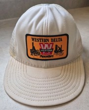 Western Delta Oceanic Pacesetters Vintage Trucker Hat Patch 70s 80s USA Made
