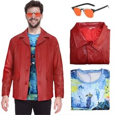 Fight Club Tyler Durden Costume Cosplay Fancy Dress Men Red Jacket Outfits Party