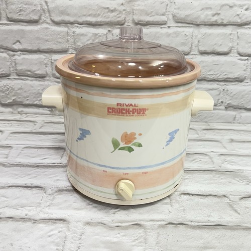 Vtg Rival Crock Pot Slow Cooker Stoneware 3.5qt 3100/2 Tulip Flowers ...