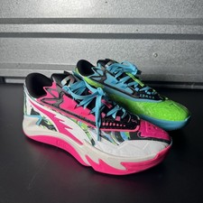 Puma Scoot Zeros II 2K Size 10.5 Men s 311349-01 - Pink And Green EXC