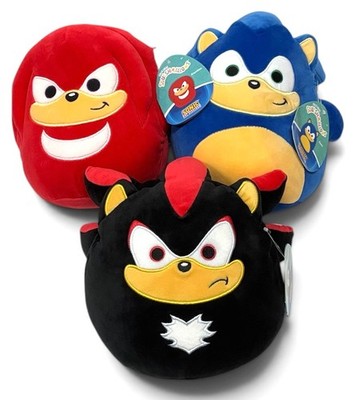 Lot of 3: Squishmallow Plush Sonic the Hedgehog Shadow, Knuckles & Sonic 8'' NWT