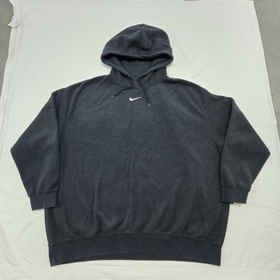 Size XL Nike Sportswear Essentials Plush Black Hoodie Center Swoosh  DD5118-010