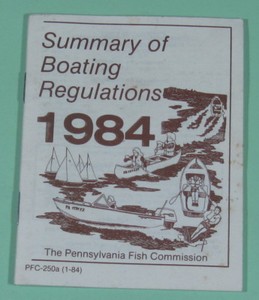 1984 Pennsylvania Fish Commission License Boating Regulations and Laws ...