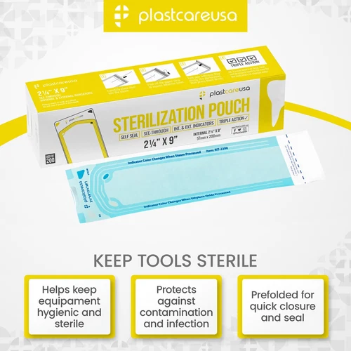 1000 2.25" x 9" Dental Sterilization Pouches Sterilizer Autoclave Bags image 3