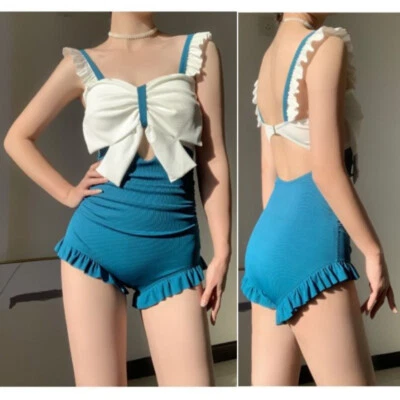 Femme une Pièce Maillot de Bain Doux Bretelles Slim Dos Nu Sexy Chaud Ressort - Photo 1/4