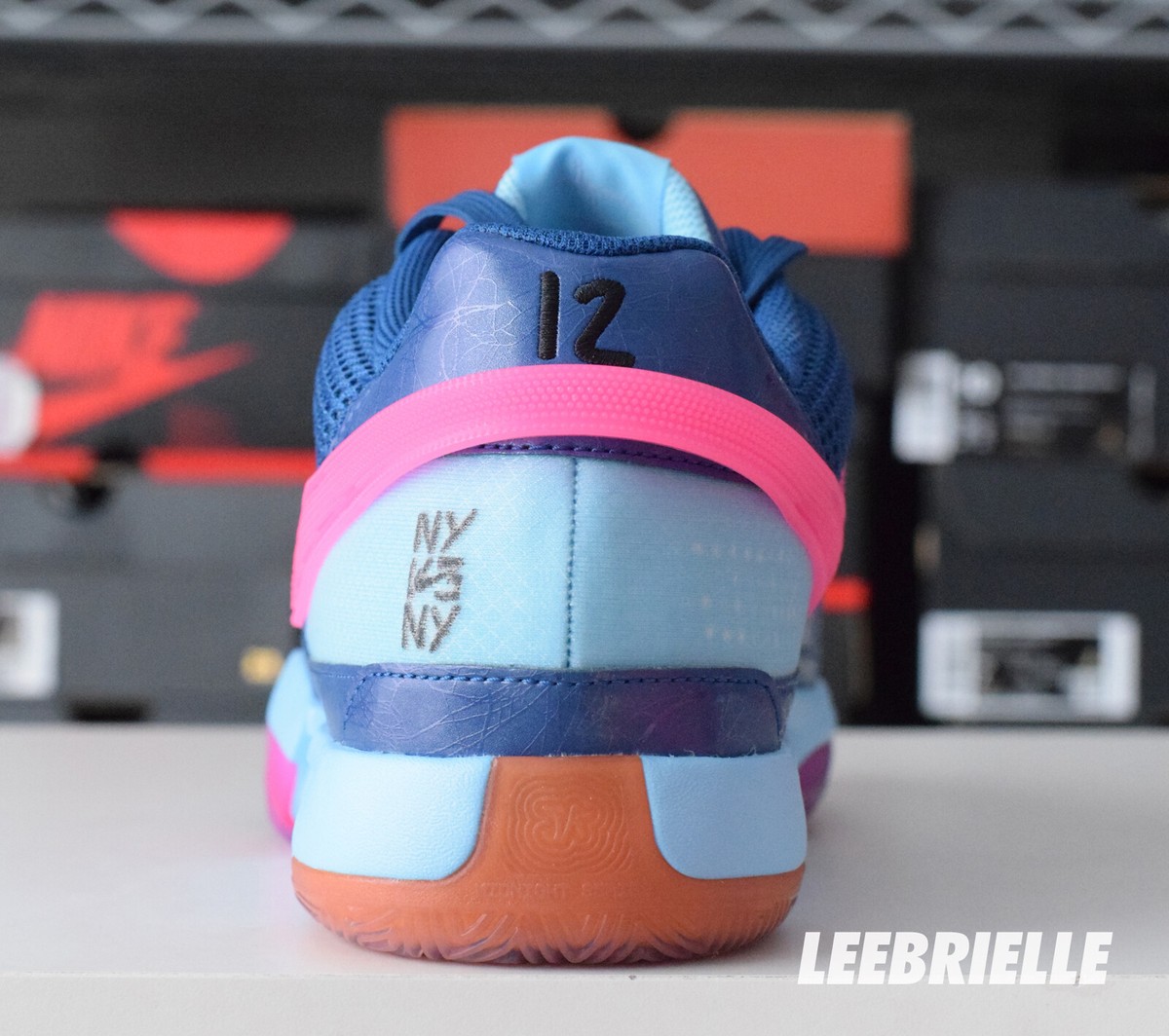 ✓ Nike Ja 1 NY vs NY Court Blue Hyper Pink FV1286-400 Men display picture 2