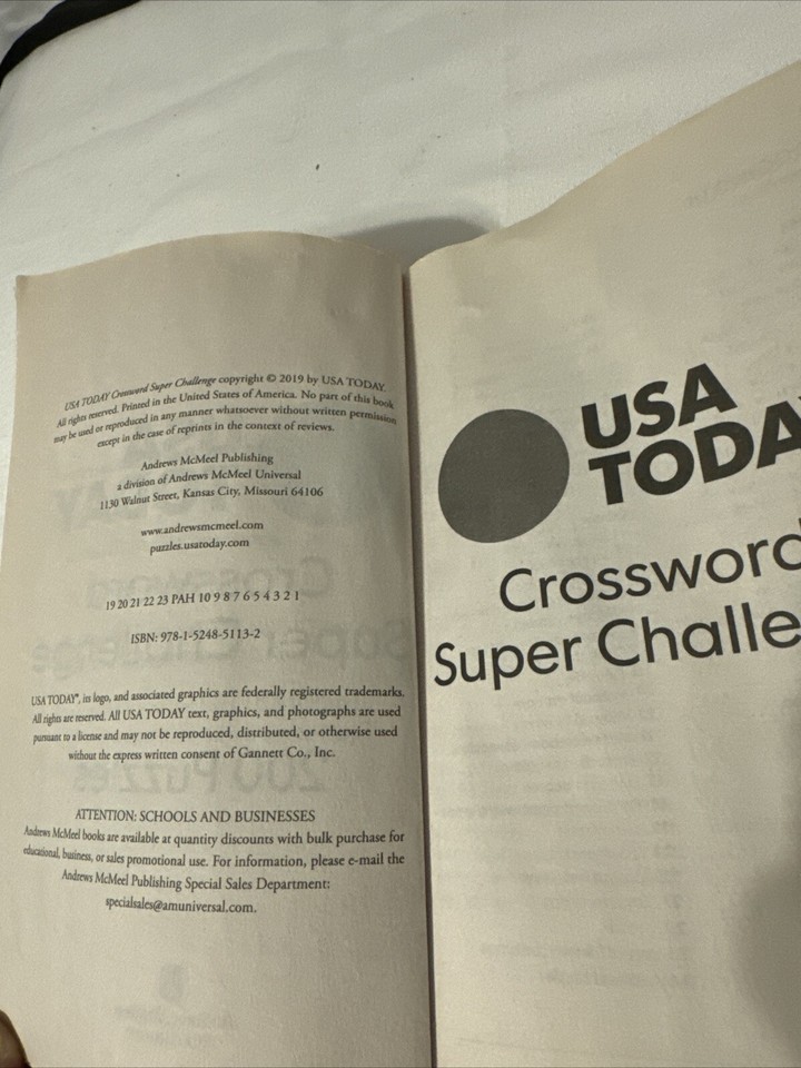 ISA Today Crossword Super Challenge 200 Puzzles. eBay