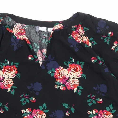 Gap Womens Black Floral Viscose BlendBlouse Size M - Picture 5 of 10