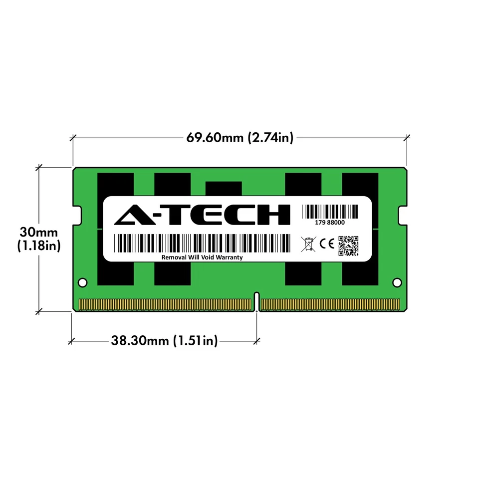 A-Tech 16GB PC4-17000 ECC SODIMM DDR4 2133 MHz ECC Unbuffered Server Memory RAM - Image 3 of 4