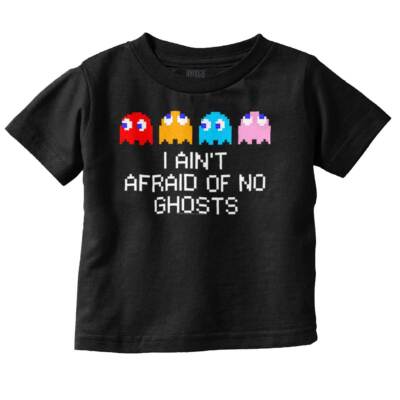 Pixelated PACMAN I Ain't Afraid of No Ghosts Toddler Boy Girl Youth T Shirt Tee