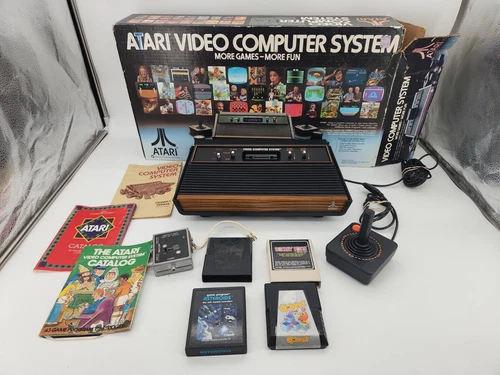 ATARI Video Computer System CX-2600 A - Includes Box, Manual, Games,  Read