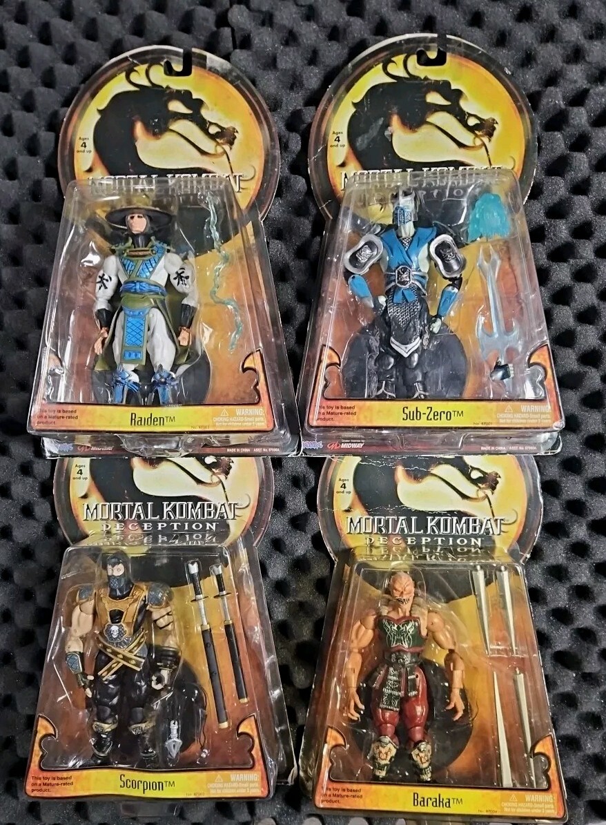 Mortal Kombat Deception Set Jazwares 2005 NIB Scorpion Raiden