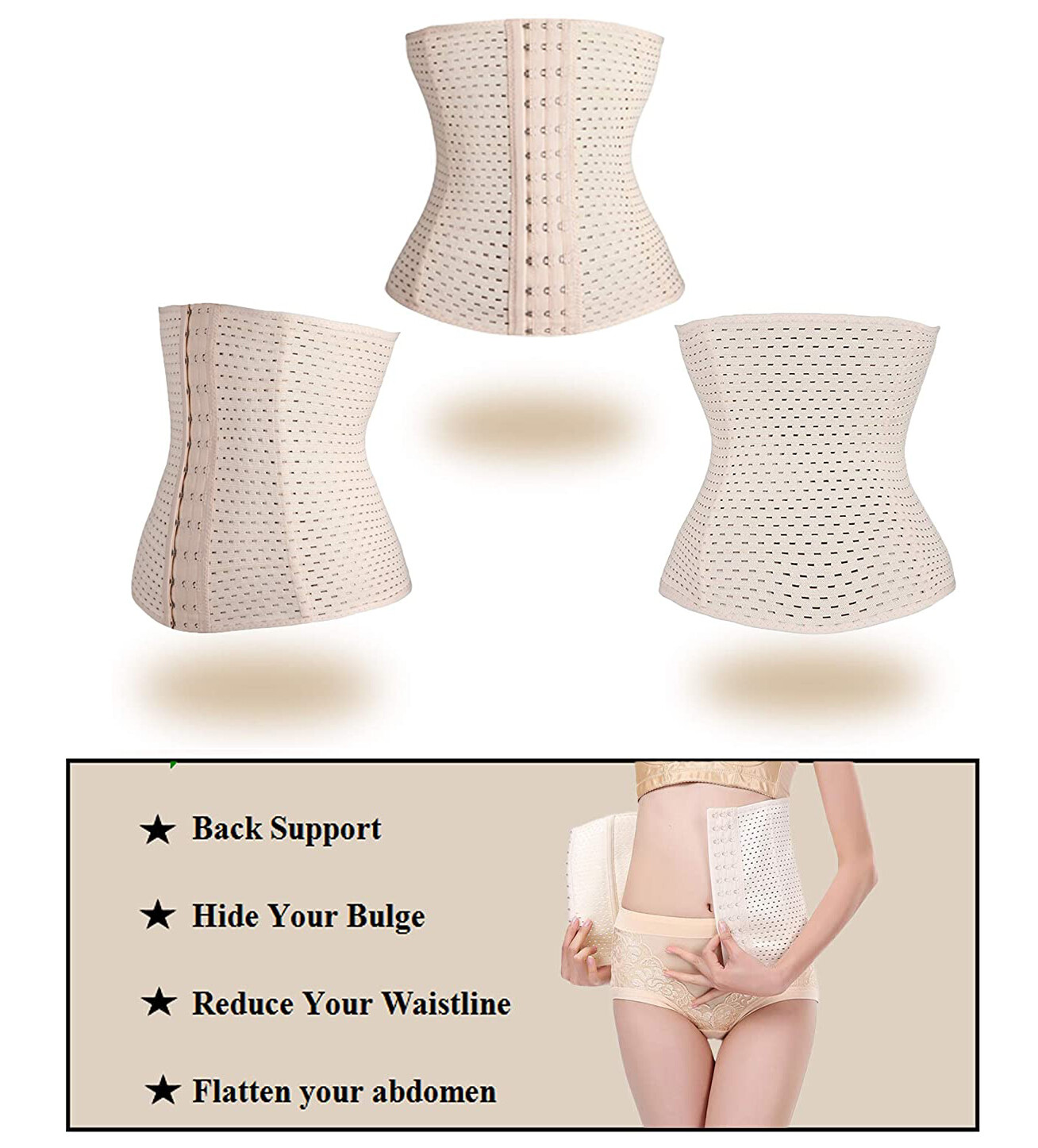 Lady Body Shaper Waist Training Trainer Cincher Underbust Boned Corset