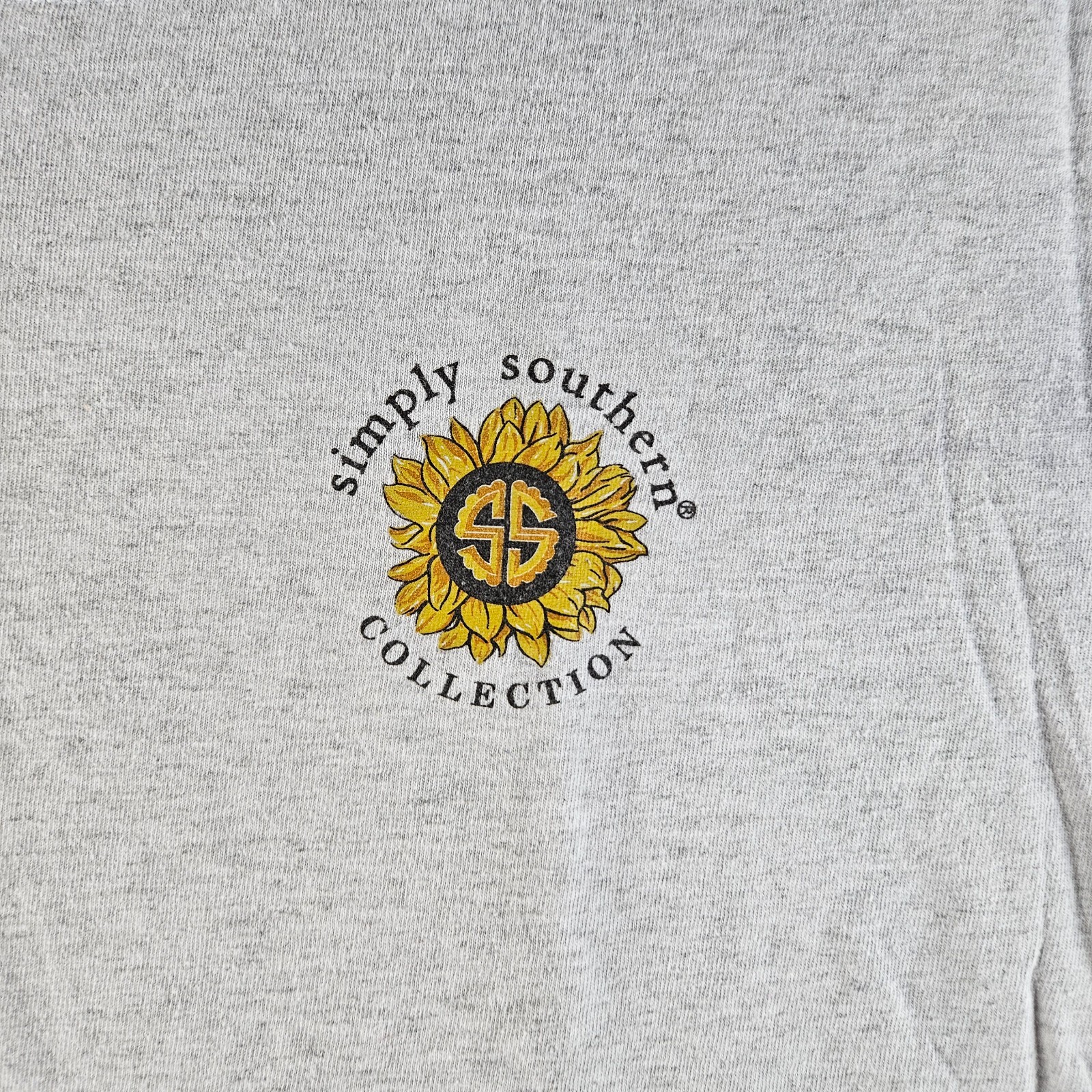 Simply Southern Shirt Adult Large Gray Bicycle Kindness is Essential Sunflower