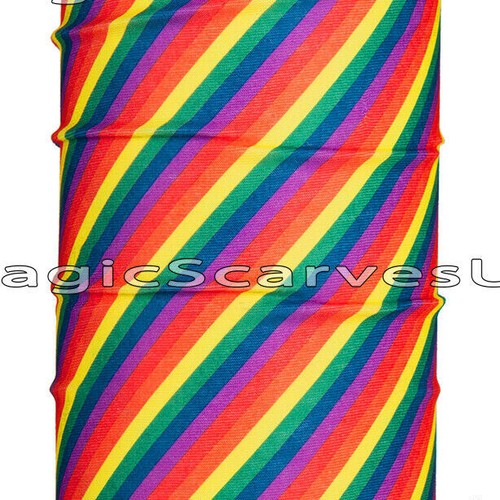 LGBT Pride Rainbow Scarf Cycling Running Snood Neck Warmer Tube Headband Bandana - Picture 18 of 22