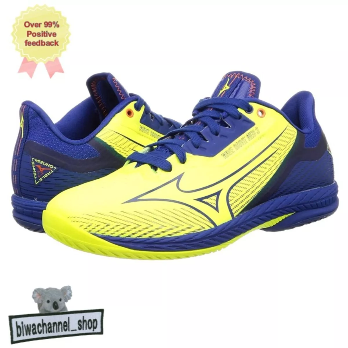 Mizuno Table Tennis Shoes Wave Drive NEO3 81GA2200 03 USM3 10.5 Yellow Navy