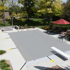 Winter Rectangle Above Inground Swimming Pool Heavy Duty Safety Cover Gray