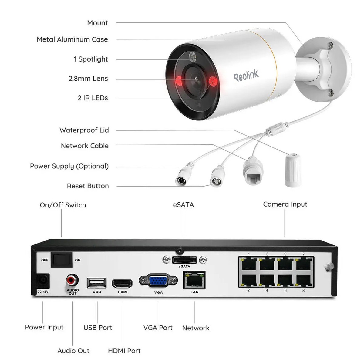 Reolink RLC-422W 5MP Dome Buiten IP Camera - Bestel bij Camerashop