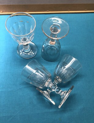 4 Verres à Porto Baccarat Modèle Gondole – Cristal Art Déco 1920-1949