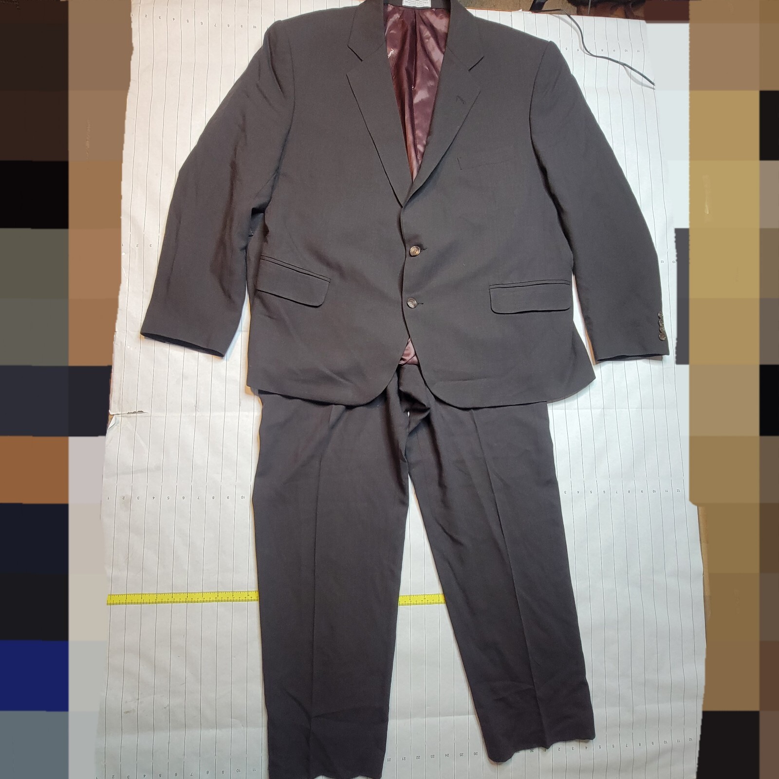 SAINT LAURENT Blazer tuta sartoriale Yves St Laurent taglia 50 pantaloni taglia 42 marrone YSL poliestere?