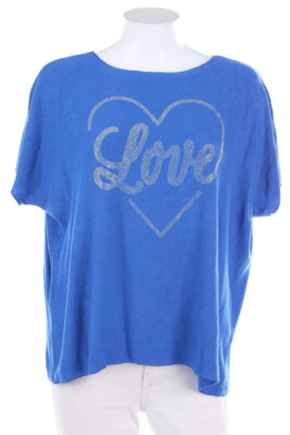 Carnaby Batwing Shirt Rhinestones S blue
