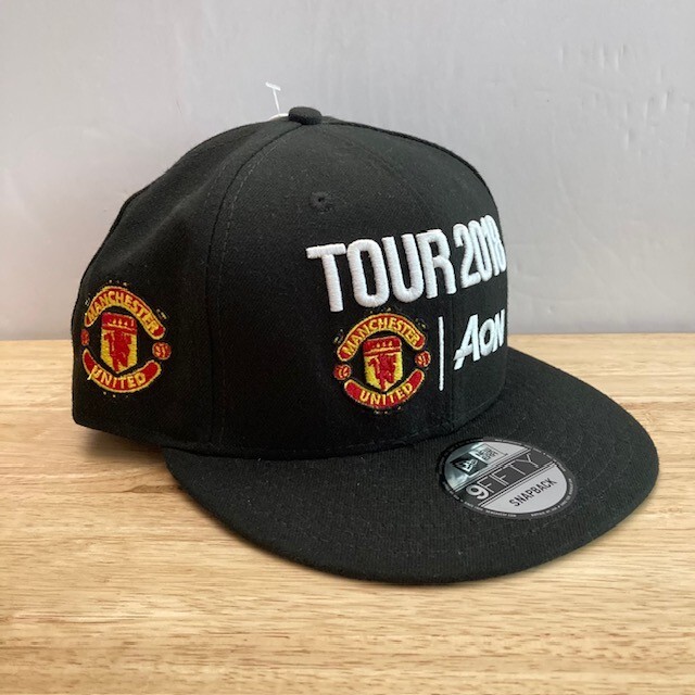 *NWT* MANCHESTER UNITED New Era 9FIFTY Black "TOUR 2018" AON Snapback Hat (OSFM)
