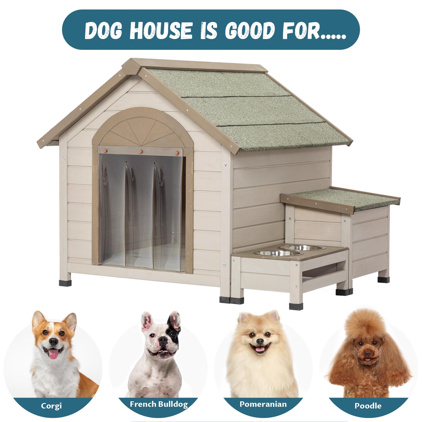 Extra Large Outdoor Dog Kennel Winter Pet House Shelter Wooden Animal