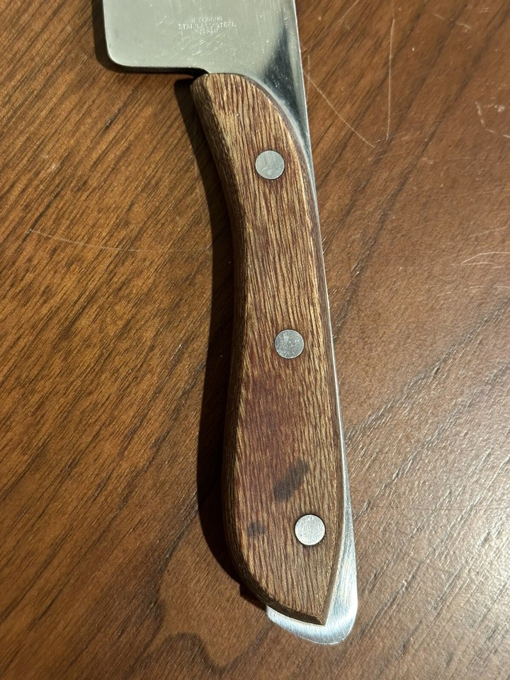 Vintage Interpur Japan Stainless Steel Butcher Carving Chef Knife Wood Handle eBay