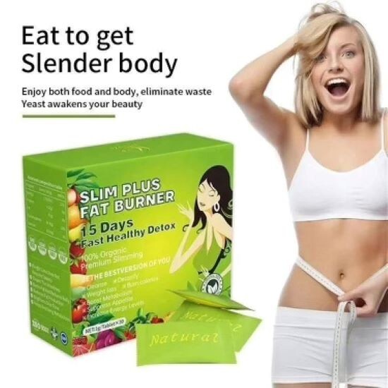 SLIM PLUS FAT BURNER-15 Days Fast Healthy Detox (2 Packs-30 Days
