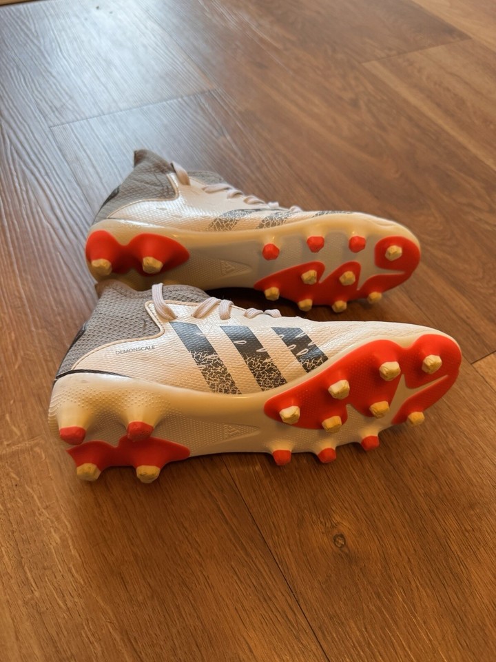 Kid's Adidas Predator Demonscale Studded Black Red Football Boots UK