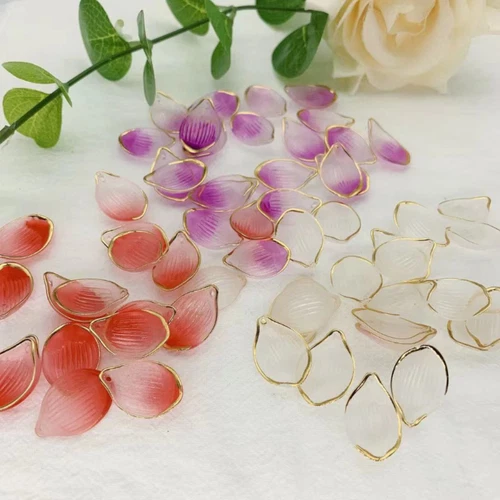 100pcs DIY Acrylic Flower Pendants Petal Charms Resin Hairpin Jewelry Accessory - Picture 5 of 12