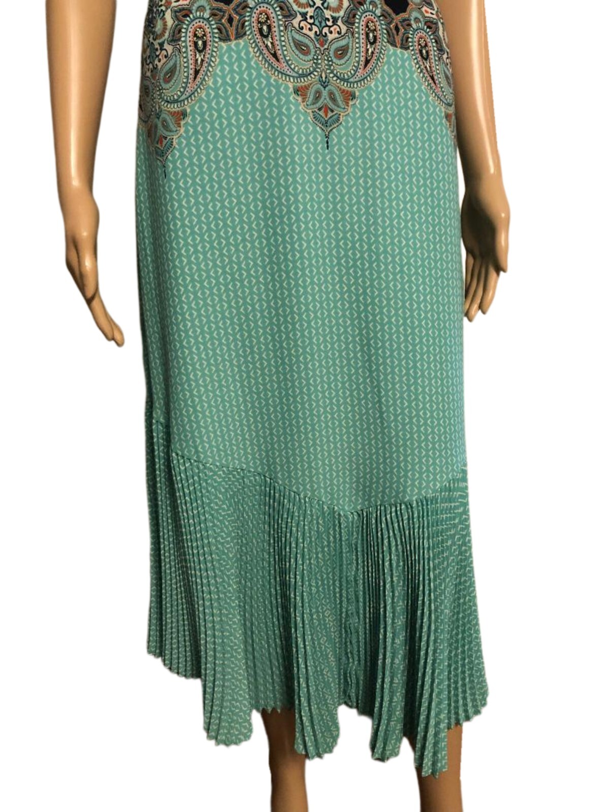 MAEVE by Anthropologie Midi Dress Sz 0 NWOT Fit N Flare Turquoise Paisley