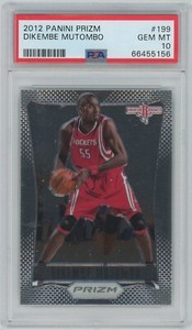 2012 Panini Prizm #199 DIKEMBE MUTOMBO PSA 10 Gem Mt 1st Year Prizm Rockets HOF