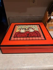 Personalized keepsake Box Customized Name "Lauren"  hand stitched