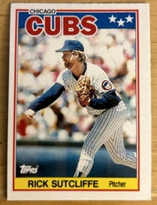 1988 Topps UK Minis American Baseball Rick Sutcliffe Card #77 Cubs Mid-Grade O/C