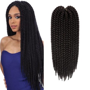 Details about 22\u0027\u0027 120g Black Havana Mambo Twist Crochet Braids Hair Synthetic Braid Extension