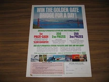 1967 Print Ad Kelly Springfield Tires Contest Golden Gate Bridge