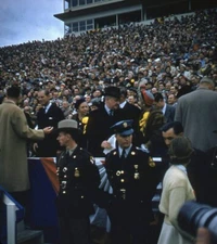 Vintage Stereo Realist Photo 3D Slide PRINCE PHILIP Maryland UNC Football 1957