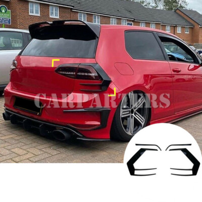 For VW Golf 7 GTI R GTD MK7 Black Rear Bumper Spoiler Tail Light Cover 2012-2015