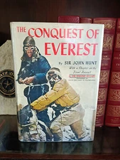 THE CONQUEST OF EVEREST_Sir John Hunt_HCDJ_1st Edition_1954_Ex-library_VeryGood