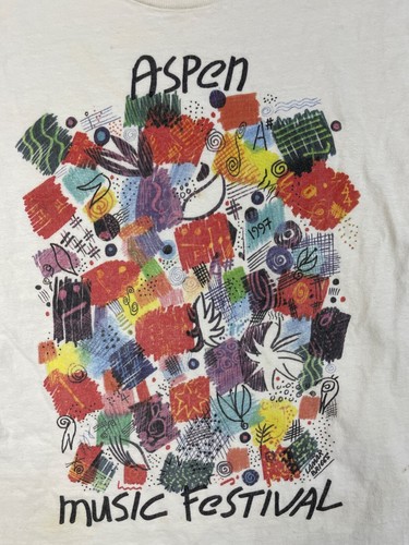Hanes beefy T vintage aspen music festival t shirt small mens - Picture 5 of 13