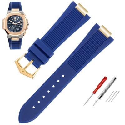 For Patek Philippe 5711 5712G Nautilus Rubber Silicone Watch Strap Band 25x13mm