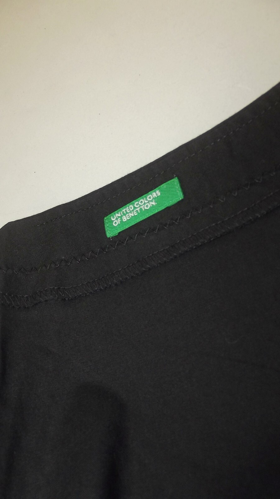 Benetton Womens Capri Pants Size 42 Medium Stretch Black Cotton Calf image 5