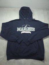 United States Marines Champion Hoodie Mens Medium Blue Sweatshirt Pullover