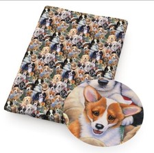 Dog Puppy pet Polyester Cotton blend fabric. 20"x55" 1125097 half meter