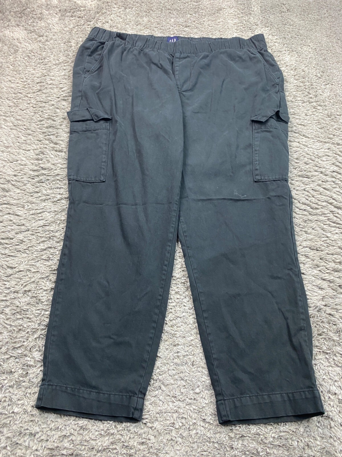 Vtg Gap Pants Men 2XL Black Utility Paratrooper Parachute Cargo Taper Joggers