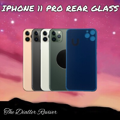 Für iPhone 11 Pro -alle Farben- Rückseite Glas Ersatz mit großem Kameraloch