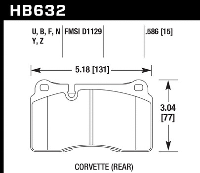 Hawk Disc Brake Pad Front for 04-15 VW Touareg / Ferrari 612 / Aston Martin DB9